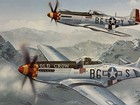 Bud Anderson Chuck Yeager Signed 154   2000 Litho Art Aircraft Airplane P-51