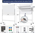 Large Dry-erase Rolling Magnetic Whiteboard - 48 X 32 Inches Dry Erase Board Wit