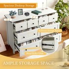 8 Drawer Dresser For Bedroom  Wood Chest Of Drawers With Smooth Metal Rail
