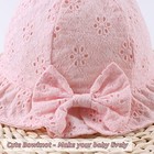 Summer Baby Hats For Girls Cotton Infant Sun 0-3 Months Pink Six Flowers-hollow