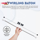 Sircles 22 Inch Twirling Marching Baton In Stainless Steel With Rubberized Ends 