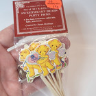 Vtg Party Picks Dolls   Fairy Bears Set Of 2  Nos Cake Toppers Crafts Merrimack
