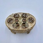 Vintage Cherubim Angel Lipstick Holder Makeup Stand Gold Tone Filigree Style 4 
