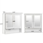 Bathroom Cabinet Hanging Wall Mounted Storage Medicine Cabinet W  2 Mirror Doors