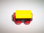 Brio Wooden Railway Train Black Engine With Red   Yellow Tipping Wagons Lot Used