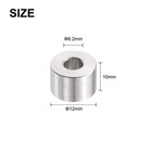 12pcs Stainless Steel Spacer 6 2mm Bore X 15mm Od X 10mm Length