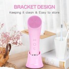 Facial Cleansing Brush  Rechargeable Silicone Face Scrubber W Heat Massage End