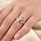 925 Sterling Silver Claddagh Heart Crown Hands Ring  Irish Love Friendship Ring