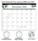 Desk Calendar 2026-2027 - From July 2026 11  X 14   Leaf