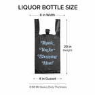 Black Thank You Liquor Bottle Bags 8x20x4 Heavy Duty 0 98 Mil  50-1000 
