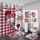 Christmas Shower Curtain Sets  4pcs Bathroom Sets With Shower Christmas-c2