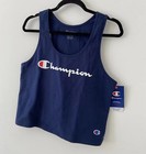 Women   s Champion Authentic Crop Top Script Logo Size 2xl 
