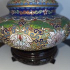 Vtg Chinese Champleve Cloisonne Enamel Covered Ginger Jar Finial Base Antique