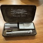 Gillette Vintage Khaki Set Metal Safety Razor Kit W  Travel Case Made In Usa
