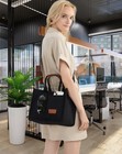 Zhmo Canvas Tote Bag For Women Large  Canvs Demure Black With Compartments
