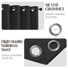 96  Blackout Curtains Set- 2 Dark Grey Panels  Room Darkening  Thermal Insulated