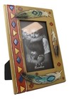 Rustic Southwestern Boho Aztec Vectors And Indian Feathers Picture Frame 4 x6 