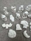 Vtg Halloween 26 Pc Lot Ceramic Ready-to-paint Figures Monsters Wee Crafts 