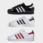 Adidas Superstar Ii Black White Red Patent Leather Jr7313 Men s Sz 8-13