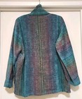 Vtg Elizabeth Jenkins Taos New Mexico Fiber Artist Handwoven Open Jacket Blue Os