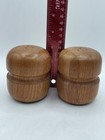 Vintage Mid Century Danish Modern Teak Wood Salt   Pepper Shakers 3 X 2 5 
