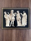 Antique Greek Handmade Plaque With Greek Scene Including A Warrior