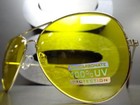 Men s Women Classic Vintage Retro Style Sun Glasses Gold Metal Frame Yellow Lens