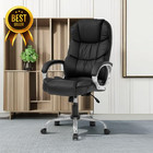 Ergonomic High Back Office Chair Pu Leather Adjustable Swivel Desk Chair Black
