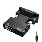 Hdmi Female To Vga Male Converter With Audio Adapter For Pc Laptop Xbox Monitor