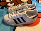 Adidas Kids Superstar White Black Sneakers Size 4 Youth Nwt
