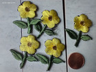 Yellow Flower Embroidery Sew Iron On Patch Badge Embroidered Fabric Applique 5pc