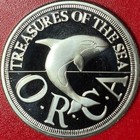 1994 Principality Of Sealand 1 2 Dollar Proof Orca Whale Crown Cu-ni  no Silver 