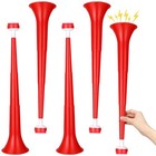 4 Pcs Stadium Horn For Adult  21 Inch Vuvuzela Plastic Collapsible Cheering Red
