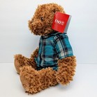 Fao Schwarz 12  Teddy Bear Wearing Clothes Brown Soft Fuzzy Stuffed Plush Nos