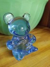 Vintage Blue Glass Us Commemorative Fine Art Gallery Koala Teddy Bear Figurine