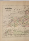 Antique Detailed Copperplate Hand Colored Map New York Johnson Cyclopaedia 1897