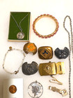 Lot-vintage Collectibles  Jewelry  Scout s  Coin  Bracelets Chains Junk Drawer  