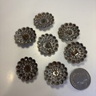 Vintage Marcasite-look Metal Buttons Ornate Floral Set Of 5