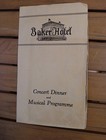 Baker Hotel Tx Concert Dinner Musical Program 1931 Vintage Tx Dining Life