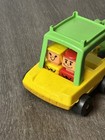 Vintage Playskool Green yellow Car W  Cart   2  People