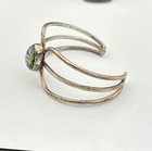 Taxco Mexico 925 Sterling Silver Wide Cuff Bracelet Dichroic Glass Tr-118