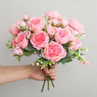 Artificial Silk Flower Rose Peony Fake Pink Wedding Bouquet Diy Home Party Decor