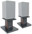 Pair Rockville Rht8d Dark Wood Computer bookshelf Desktop Speaker monitor Stands