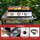 Royal Gourmet Portable 3-burner Gas Grill Griddle With Top Hard Cover