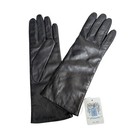 Portolano Womens Black Italian Leather Cashmere Lined Gloves Size 7 5 Nwt Luxury