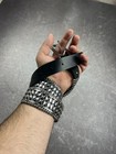 Vintage Studded Leather Belt Silver Metal Hardware Punk Grunge Whimsigoth Y2k