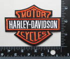 Motorcycles Harley Bikers Orange black white Embroidered Iron On Patch