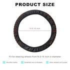 Car Steering Wheel Cover  Elastic Stretch Leather Wheel Protector With Orange