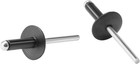 100 Pcs 3 16 X 5 8 Inch Large Flange Aluminum Blind Pop Rivets Black