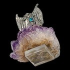Vtg 1995 Wizard Pewter Figurine Amethyst Crystals Base By Greg Neeley Fantasy